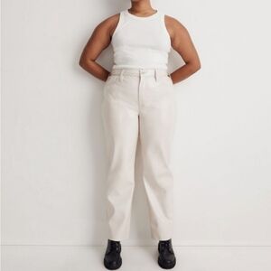 Women's Madewell Faux Leather The Perfect Vintage Straight Jean Sz 33
